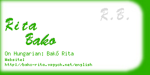 rita bako business card